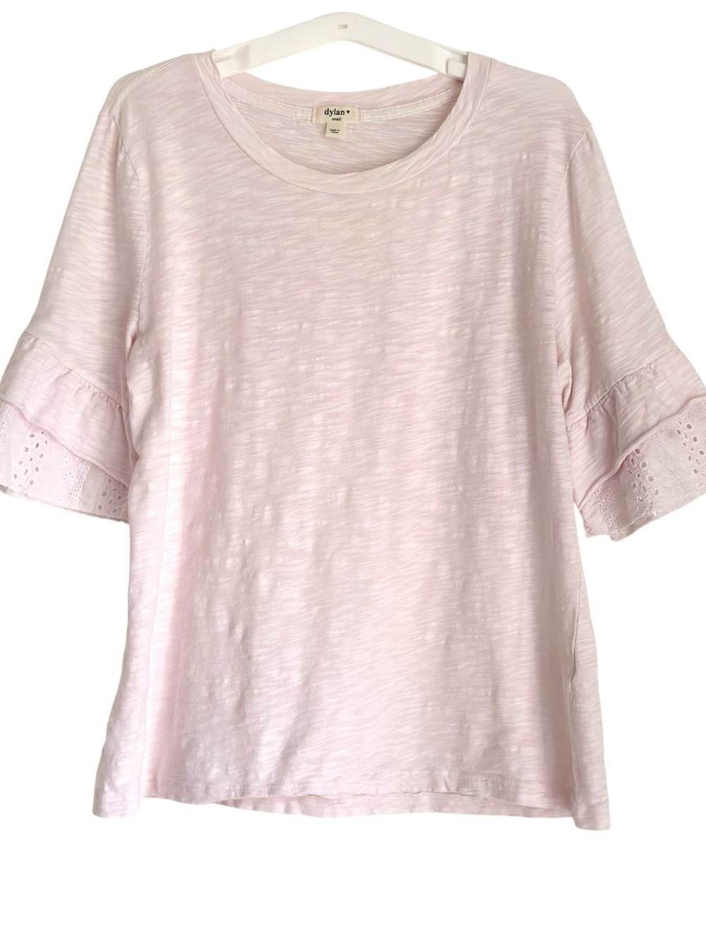 Sundance Dylan Flutter Sleeve Tee Light Pink Small Women’s Cotton